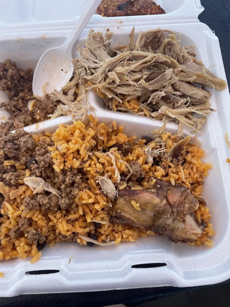 Savory Beef Stew with Rice and Tostones